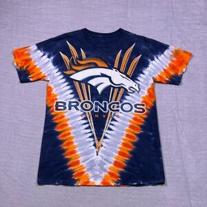 VTG Denver Broncos  AOP Tie Dye T Shirt Men NFL Football Team Apparel Size M